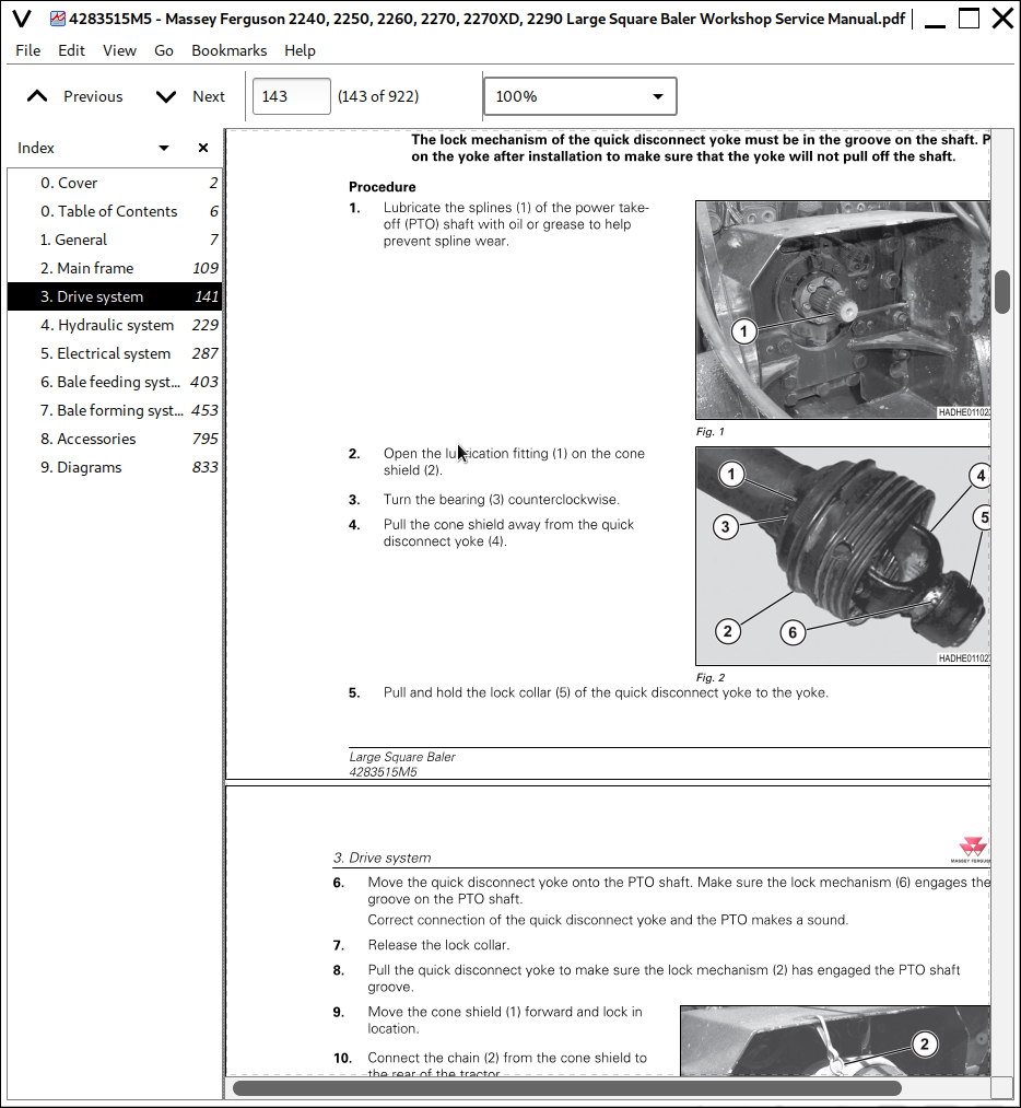 Massey Ferguson 2240 2250 2260 2270 2270xd 2290 Large Square Baler Repair Service Manual m5 A Repair Manual Store