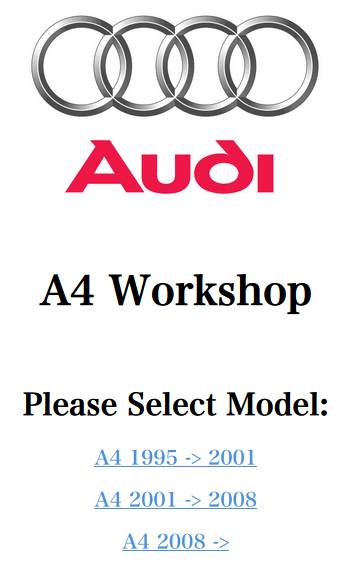 advantage Elemental House Audi A4 (B5/B6/B7/B8) Repair Service Manual 1994-2016 | A++ Repair Manual  Store