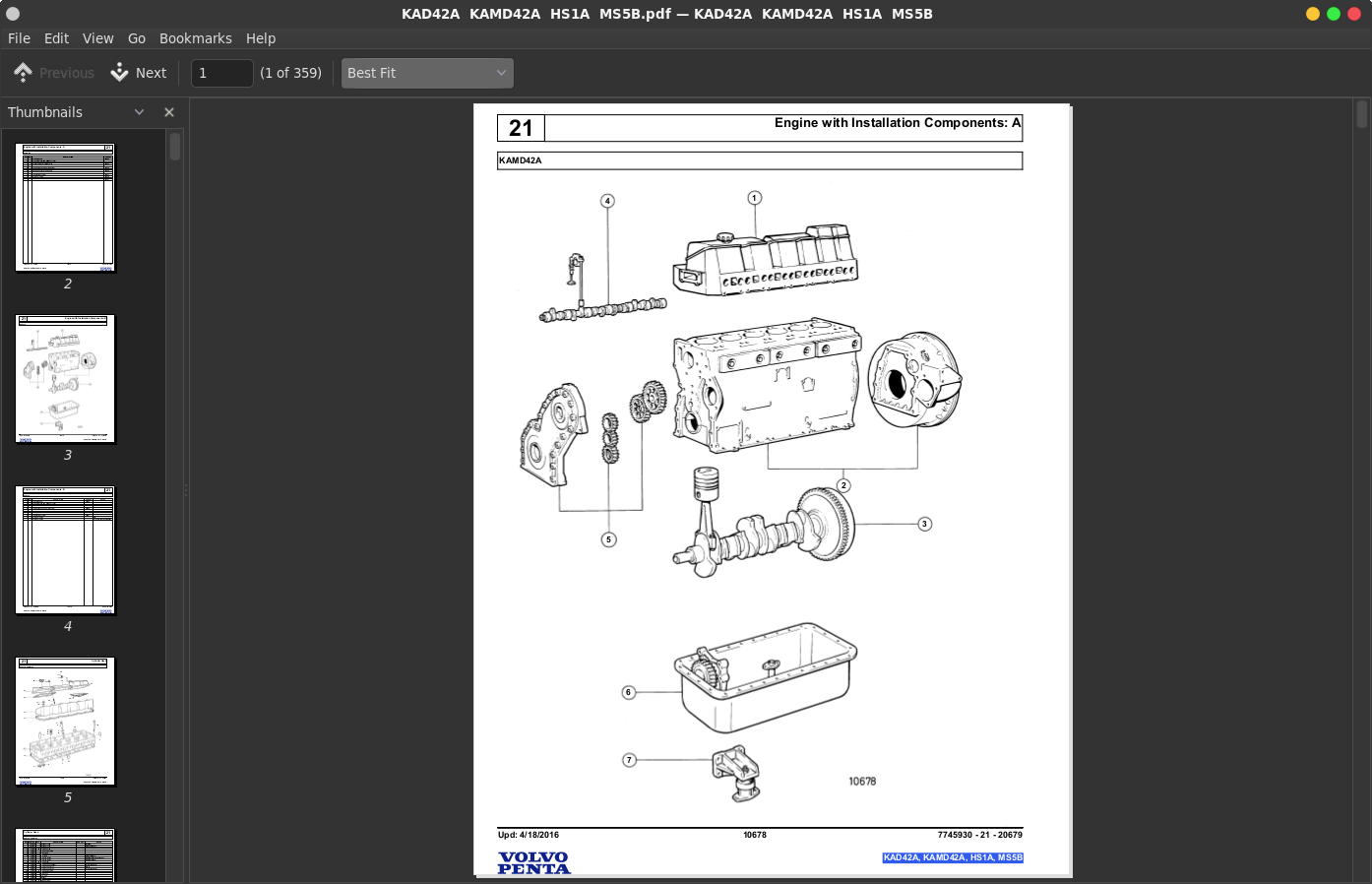 Volvo Penta Marine Diesel Engines KAD42A, KAMD42A, HS1A, MS5B Parts Catalog Manual | A++ Repair Manual Store | Volvo Marine Diesel Engine Diagram | | A++ Repair Manual Store