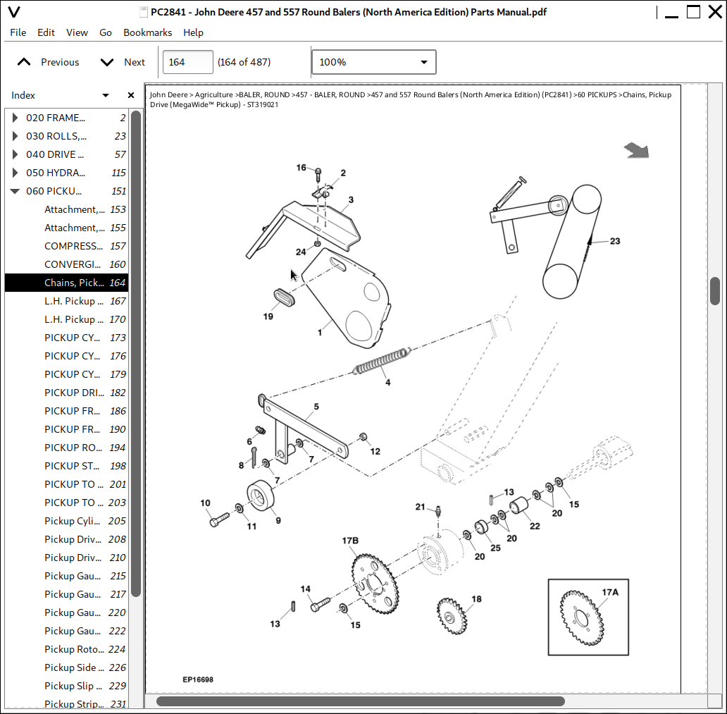 John Deere 457 And 557 Round Balers North America Edition Parts Catalog Pc2841 A Repair Manual Store