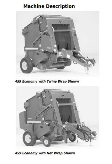 John Deere 459s, 559s Silage Special; 459, 559 Round ... wiring diagrams for balers 