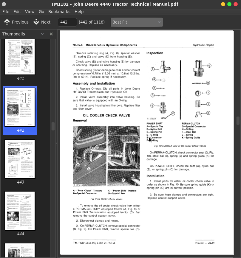John Deere 4440 Tractor Service Technical Manual Tm1182 A