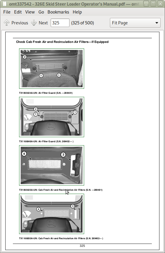 John Deere 326e Skid Steer Loader Operator S Manual Omt337542