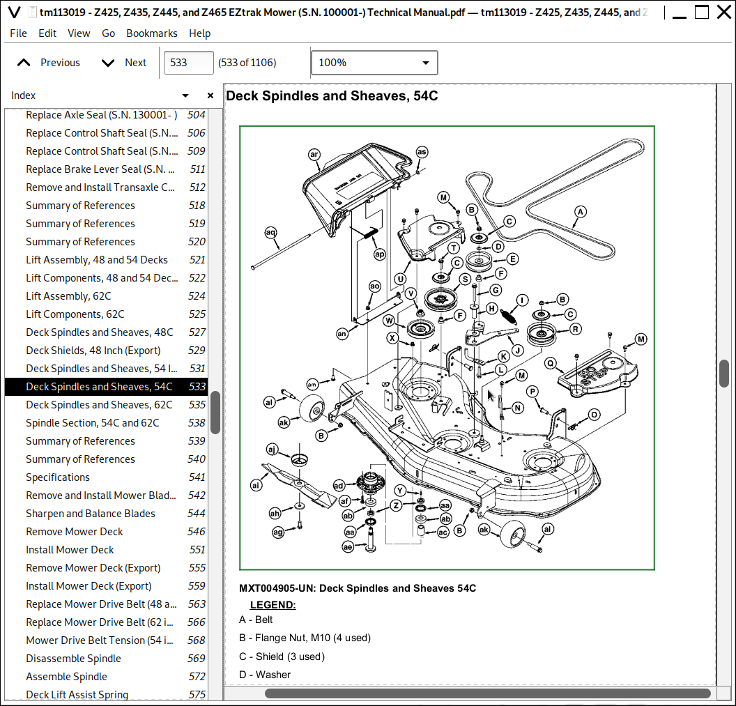 john deere z425 drive belt replacement