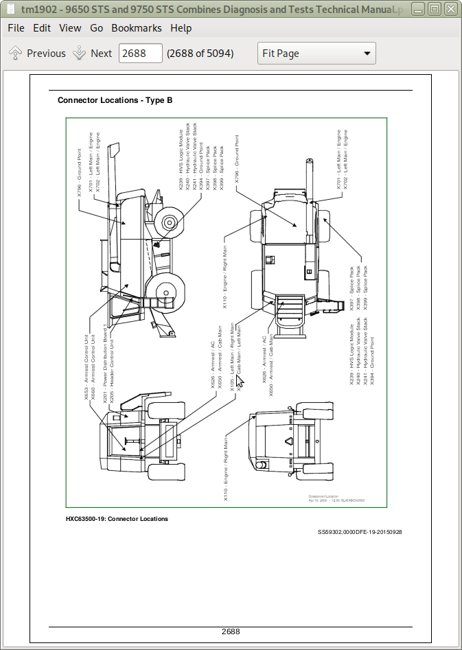 John Deere Combines 9650 Sts 695500 9750 Sts 695600 Diagnostic Test Service Manual Tm1902 A Repair Manual Store