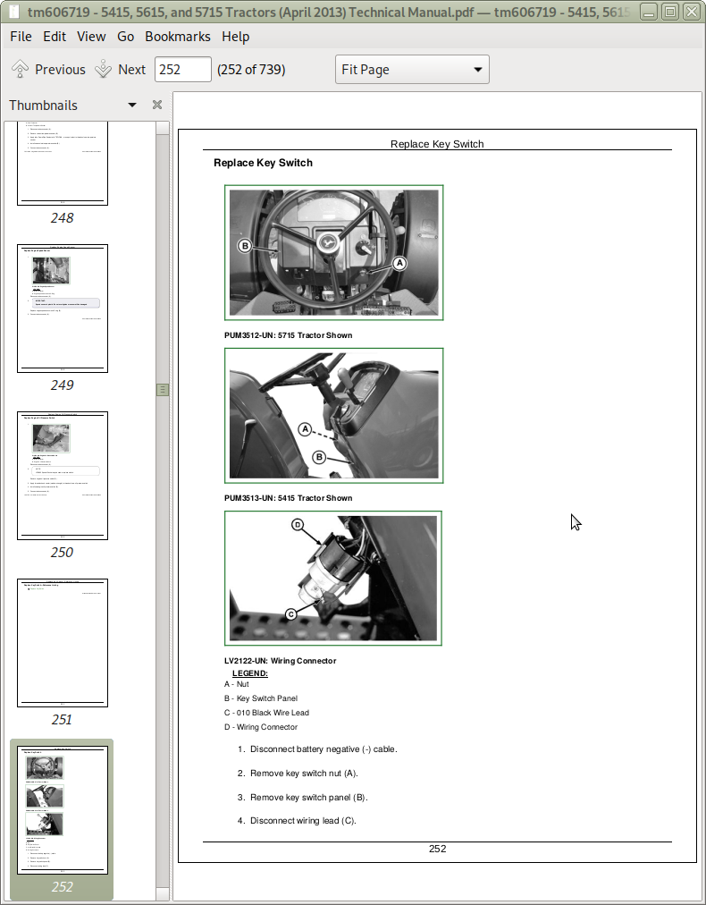 John Deere Tractors Models 5415 5615 5715 Repair Service Manual Tm606719 A Repair Manual Store